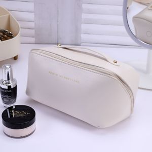 Avancerad kosmetisk väska pu väska kvinnors stora kapacitet bärbara kosmetiska fodral resor toalettväska kosmetisk lagringsväska