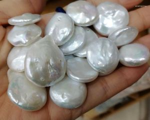 Beads Loose Freshwater Pearl White Flat Baroque 18-25mm For DIY Jewelry Making FPPJ Wholesale Nature