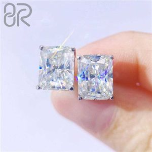 3,5CT VVS Moissanite örhängen snabb frakt grossist bling is ut fyrkantig diamant snitt 925 silver studörhängen för kvinnor