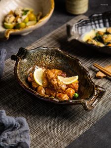 Tigelas Retrô Cerâmica Utensílios de Mesa em Forma Especial Tigela de Sopa de Arroz Salada Pratos de Restaurante Bacia Louça