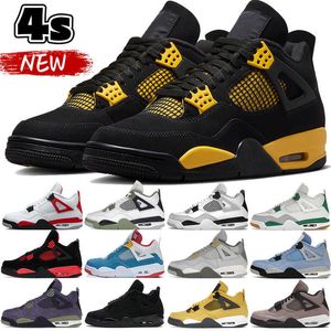 Jumpman 4 4s Basketball Shoes low sneakers womens Platform Shoes air black cat 4s retros military black pine green J4 Mens Womens Sports trainers with box