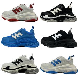 Triple S Mens Casual Ayakkabı 2.0 Tasarımcı Spor ayakkabıları Triple S Retro Kırmızı Beyaz Çift Katmanlı Köpük Mesh Basketbol İletişli Basketbol Spor ayakkabıları 36-45