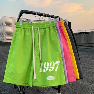 Mäns shorts 2023 Candy Colored Y2K Streetwear Numbers Printing Short Pants 3xl Man Women Unisex Sport