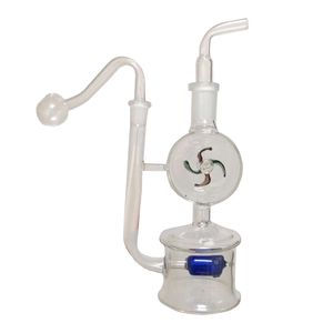 Windmill Glass Oil Burners Bubbler Hookah Bong Water Pipes Bubble Recycle Filter 10mm Joints Small Hand Bubblers