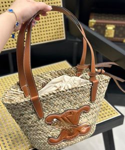 Модные пляжные сумки Raffia Basket Simple Tote Sag Women Shopper Sudbags