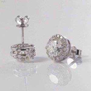 VVS 5mm och 6,5 mm örondiamant 1Carat Moissanite Rhodium pläterade 925 Silver Moissanite örhängen