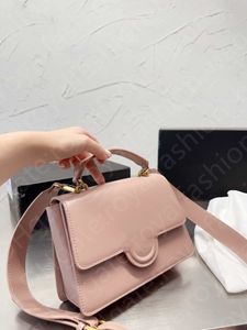 Pink Mirror Quality Square Bag Women Large Capacity Metal Buckle Opening Single Shoulder Crossbody Bag Leather Luxury Designer Bag