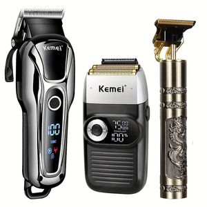 Hair Clipper 3-Piece Set Men's Electric Hair Clipper Trimmer Beard Razor Haircut Set Hair Cutting Machine For Men