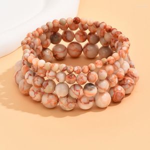 Strand 4/6/8/10mm Natural Stone Beads Bracelet For Women Men Aquamarines Jades Jewelry Agates Elastic Bangle Bracelets