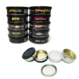 wholesale Jungle boy metal packaging jar 100ml pressitin tin can with stickers pull ring hand press seal tuna cans 3.5 jars BJ