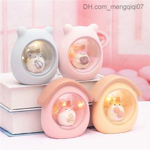 Lampenschirme Cartoon Hamster Nachtlichter Niedliches Babyzimmer Dekorative LED Schreibtischlampe Nachttisch Kinderzimmerlampe Desktop Schlafzimmer Atmosphäre Licht7630407 Z230809