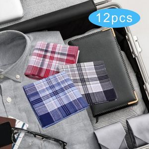 Gravatas borboleta 12 x lenços de algodão masculinos bandanas de 16 polegadas lenços quadrados de bolso para mulheres homens celebração formal de aniversário avôs