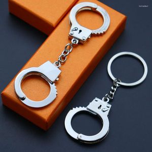 Keychains Fashion Imitation Mini Handcuffs Keychain Alloy Pendant Key Chains Metal Keyring Zipper Clasp Car Bag Holder Gift