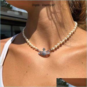 Pendant Necklaces Pearl Necklace Women Designer Design Beaded Ladies Diamond Pin High Quality Pearles Party Drop Delivery Je Dh4Os