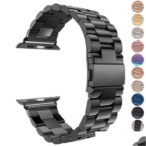 Cinturini per orologi Cinturino in acciaio inossidabile per Apple Band 38Mm 42Mm Cinturino in metallo 40Mm 44Mm Bracciale sportivo Iwatch Series 76Se5432 220810 Drop Dht06