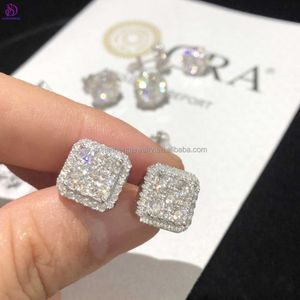 Custom Fashion Finey Jewelry Sterling Sier Earrings Ice Out Vvs Moissanite Diamond Earring for Woman