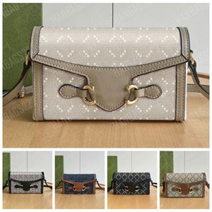 Borse a tracolla a tracolla Borsa a tracolla mini Horsebit Borsa di design Tracolla a catena Borsa a tracolla Borsa da donna in pelle Moda Stile classico Pochette Hasp Cerniera