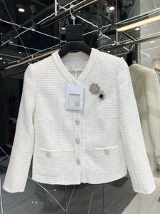 2023 Kadınlar Vintage Tasarımcı Tweed Blazer Ceket Kadın Milan Pist Tasarımcı Elbise Nedensel Uzun Kollu Üstler Giyim Takım A97