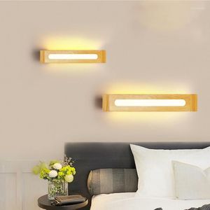 Vägglampor japansk trä modern heminredning belysning fixtur nordiskt vardagsrum sovrum lampa badrum led spegel ljus