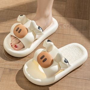 Slippers Comwarm Cute Cow Slippers For Women Summer Cartoon Shape Fashion Slippers Men Outdoor Soft Non-Slip House Couple Slippers 230804