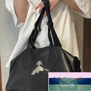Classic Mid-Ancient Soft Leather Tote Hobo Bags Large Capacity One-Shoulder Portable Black Silver Niche Underarm Bag Wholesale
