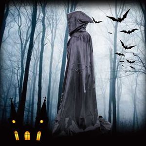 Kostium motywu dla dorosłych Halloween Cloak Solidny długa śmierć Cloak Mantell Wizardry Robe Halloween Party Dekoracja Propon Z230805