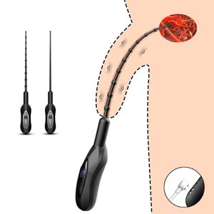 Erwachsene Spielzeug Harnröhrenvibrator Katheter Penis Plug Vibrierender Sex für Mann mit Bullet Insertion Harnröhren Sound Dilator 230804