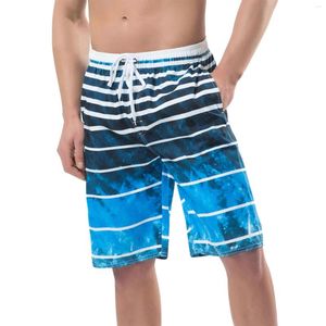 Men's Shorts Beachwear Loose Quick Drying Summer Surfing Pants Striped Big Body Central Stretch Chinos Men