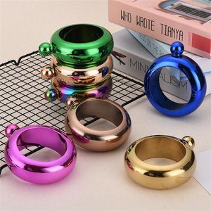 Hip Flasks 5pcs 3.5oz Wine Bracelet Jug Stainless Steel Whiskey Flask Bangle Bottle Camping Drinkware