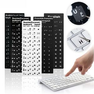 Russisch/Englisch/Spanisch/Deutsch/Arabisch/Italienisch/Japanisch, verschleißfeste Tastaturaufkleber, Buchstaben-Ersatz für Laptop-PC