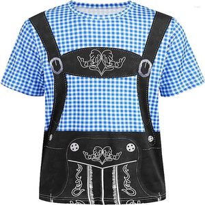 Męskie koszule mody niemiecki październikowy festiwal kostiumów Bawarian lederhosen zabawne mężczyzny odzież Oktoberfest Harajuku top