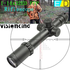 Visionking 1-14x32 ED Riflescope FMC First Focus Plane Side Focus Hunting HD Illuminated Nitrogen Filled Optical Sight Waterproof Fogproof