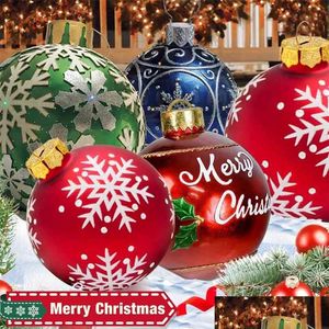 Decorações de natal 1 peça 60 cm bolas árvore atmosfera ao ar livre pvc brinquedos infláveis para casa presente bola natal 210911 entrega gota jardim dhmaf