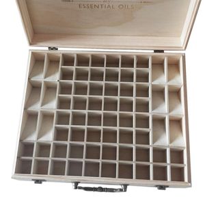 68 Slots Large Size Wooden Essential Oils Box Solid Wood Case Holder Aromatherapy Bottles Storage Organizer LJ200812198u