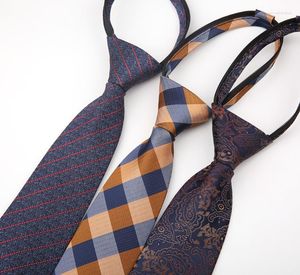 蝶ネクタイ・タイド8cmマンビジネス格子縞PaisleyTie Polyester Jacquard Zipperネック