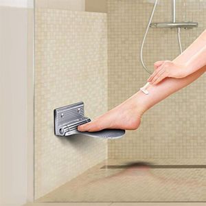 Foldable Shower Foot Rest for Shaving Legs Bedroom Kids Elders Pregnant Space Aluminum Alloy Nail Wall Foot Rest Step Shower1259w