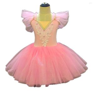 Trajes de saia de balé infantil para palco O lago dos cisnes Dança do ventre Tutu Vestido longo para meninas