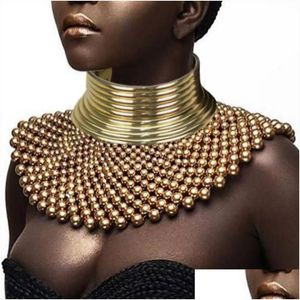 Anhänger Halsketten Liffly Marke African Indian Schmuck Handgemachte Perlen Aussage für Frauen Kragen Perlen Choker Halskette Kleid Drop Deli Dhqix