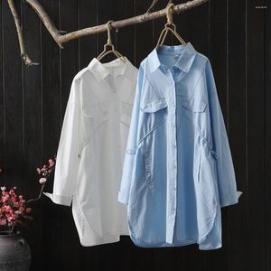 Blusas Femininas Moda Coreana Camisa Manga Comprida Vestido Chique Gola Desligada Azul Branco Preto Sólido Outono Inverno Roupas Streetwear