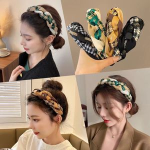 Saç çember saç bandı net Kırmızı Houndstooth Yeni Retro Fransız Koleji Tarzı Kızarmış Hamur Twists Head Band saç klipsi farklı stiller