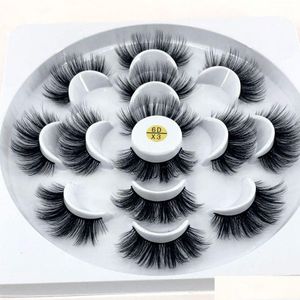 Other Health Care Items New 7 Pairs Natural False Eyelashes Fake Lashes Long Makeup 3D Mink Eyelash Extension For Beauty Drop Delivery Dhy9Z