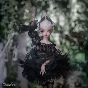 Dockor Honoka BJD Doll 1/4 Release Active Line Girl Body Cutie Leg D Breast Ballet Feet Black Lace Fairy Art Doll 230804