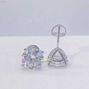 Pass Diamond Tester 9k 10k 14k 18k Gra Certificato d Moissanite 3mm 4mm 5mm 6.5mm 8mm 9mm Orecchini a forma di v in oro massiccio