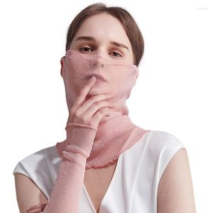 Halsdukar solskyddsmedel Mask Ride Neckguard Car-Covers Spring och Summer Long Chiffon Veil Drive Shawl