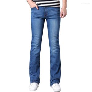 Jeans da uomo Uomo Micro-tromba Blu Slim Stretch Marea coreana Taglia 26-30 31 32 33 34