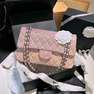 Chanei CF التدرج المصمم للألوان حقيبة كتف كتف Crossbody Bag Luxurys حقائب الأزياء سلسلة الأزياء حقيبة Messenger Messenger Material Material Carge25cm