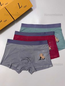 2024 Designer Louiseitys Mens Classic Roupa Sólida Pants Boxer de cor de algodão Underpants confortáveis respiráveis Três peças com caixa 080412