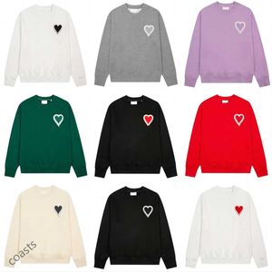 Designer Uomo e Donna Ricamo Paris Amirs Felpa con cappuccio Girocollo Pullover Classico Amore Tinta unita Maglione a maniche lunghe Coppia Star Net Rosso10