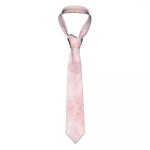 Fliegen Erröten Rosa Marmor Krawatte Männer Frauen Polyester 8 cm Staubige Rose Goldene Krawatte Seide Breit Täglich Tragen Gravatas Zubehör