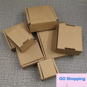 Klasyczne 50pcs duże pudełko papierowe Kraft brązowe kartonowe biżuteria pudełko do wysyłki falowanej zagęszczone papierowe 17.Sizes1